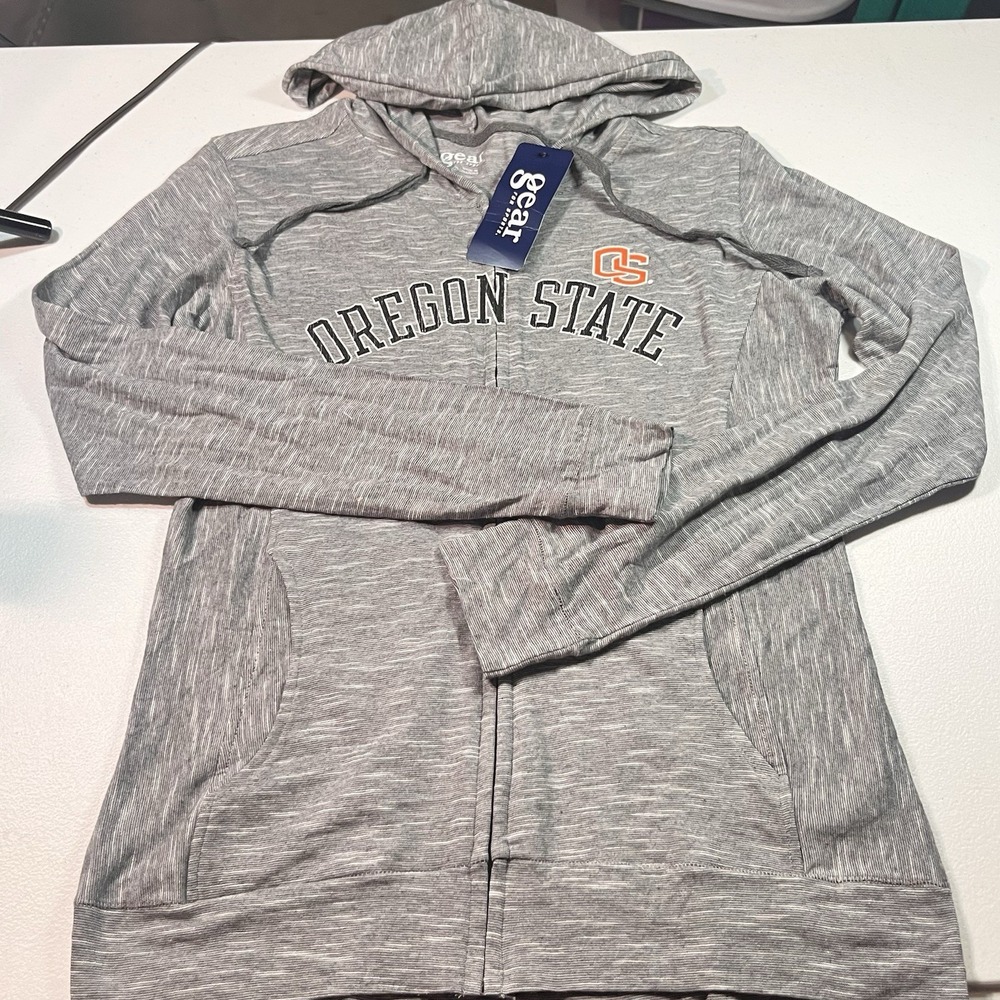 NWT Oregon State Women's Zip Up Hoodie Gray Heather Size M